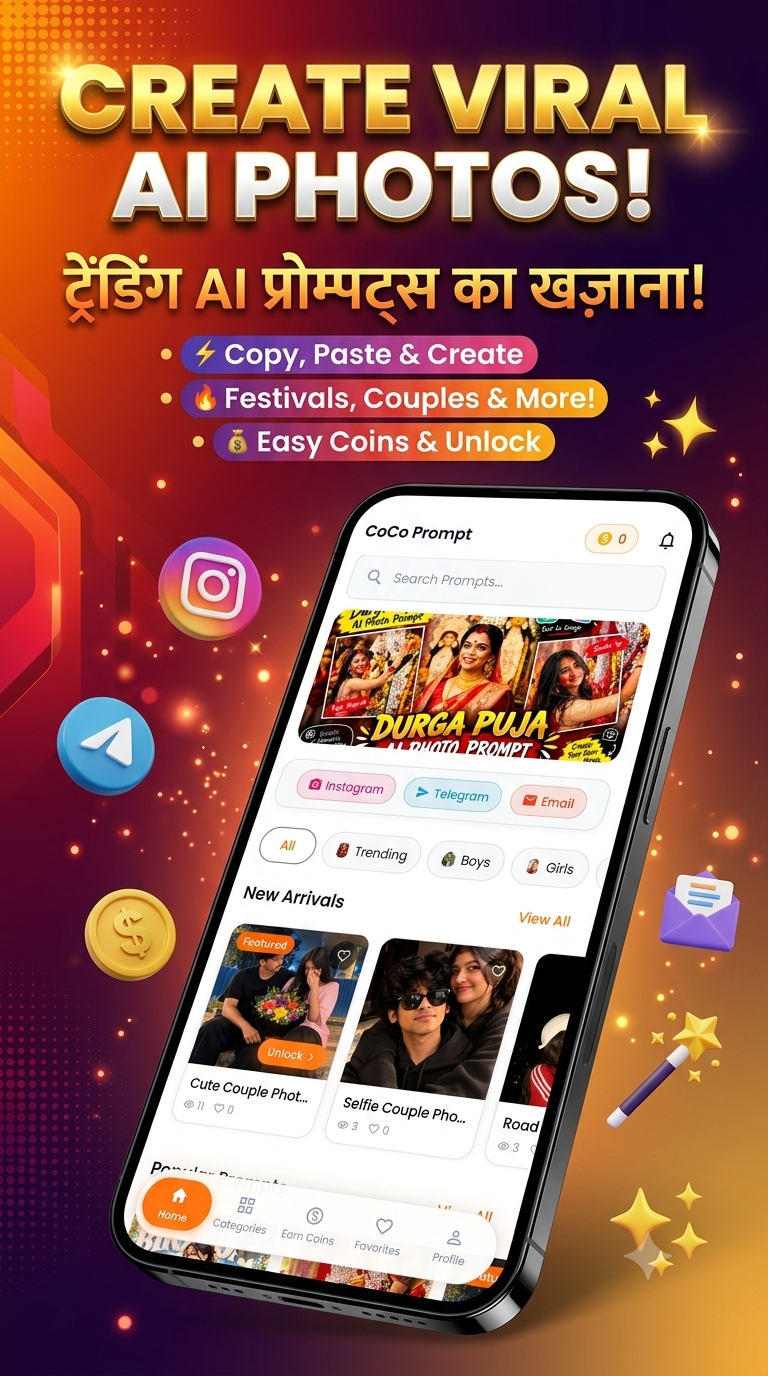 CoCo Prompt home screen with trending prompts